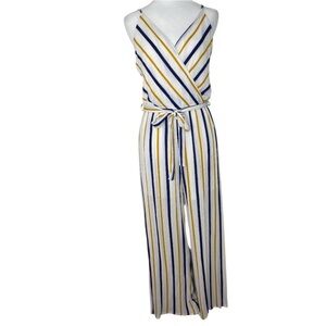 Staccato Multicolor Striped Jumpsuit Lightweight Summer Vacation Casual Size Lg